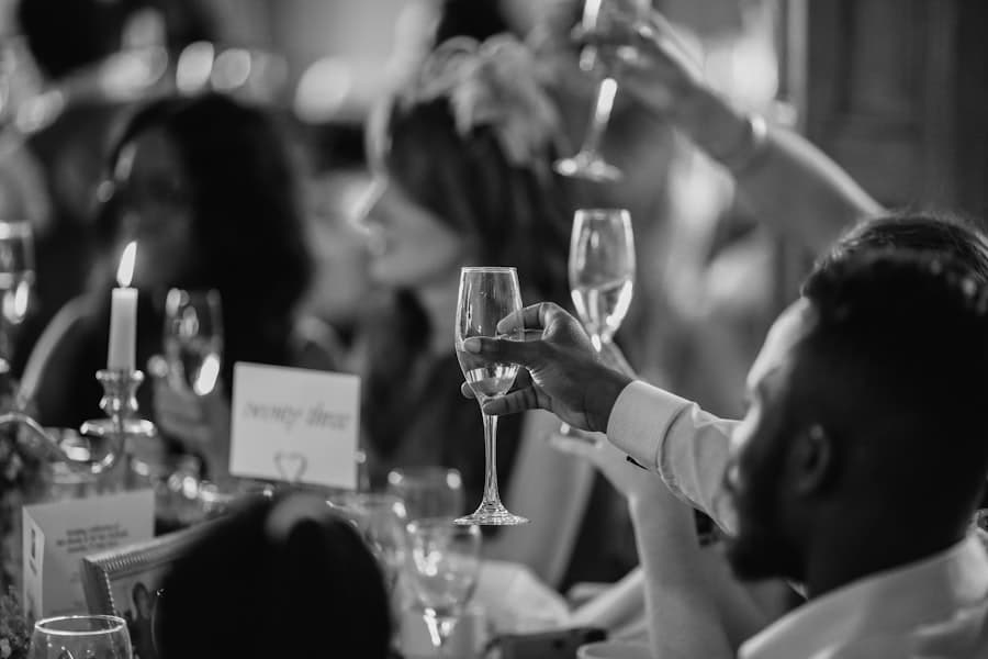 A toast by candlelight, late in the evening